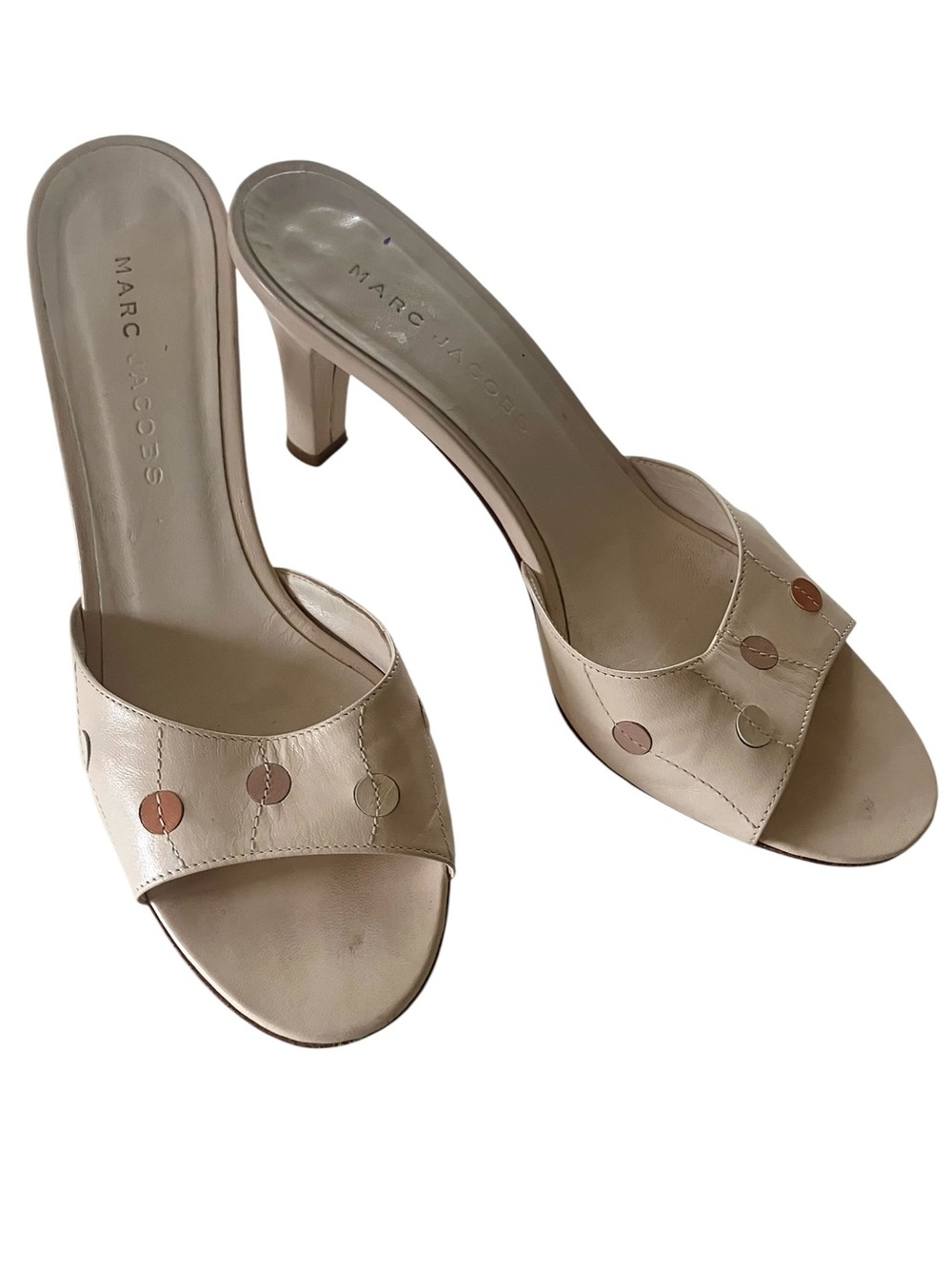 Vintage Marc Jacobs Polka Dot Open-Toe Heeled Mules 7.5